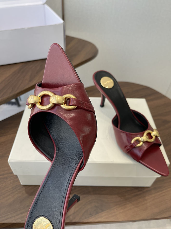 最高級サンローランスーパーコピー YSL 2026 新作 シューズ 靴 レザー 75mm ヒールミュール レッド 2630666 サンダル おしゃれ ブランド - 画像 (7)