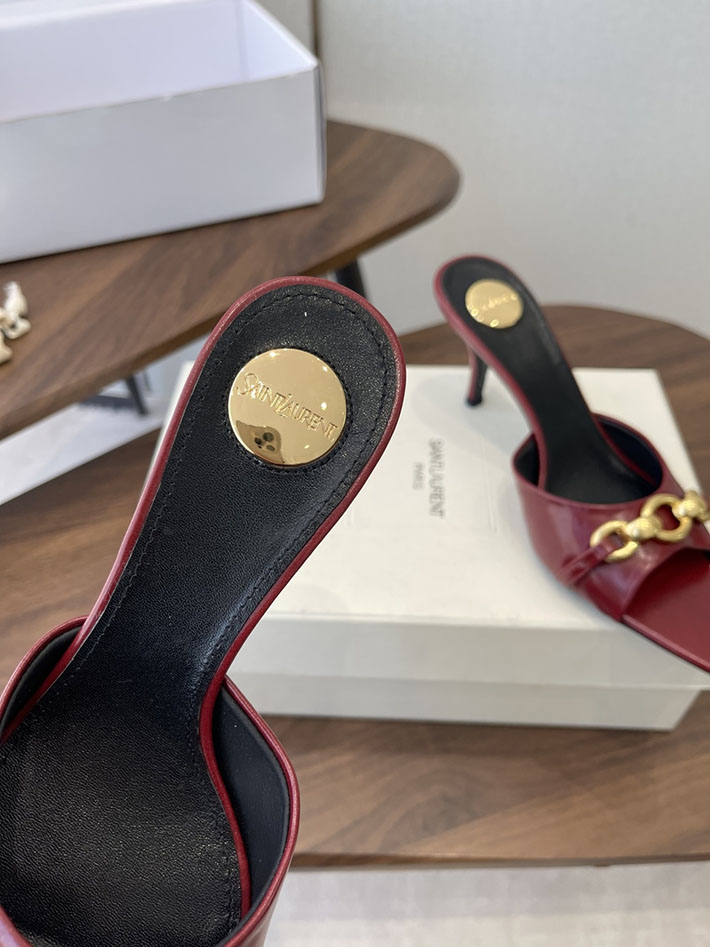 最高級サンローランスーパーコピー YSL 2026 新作 シューズ 靴 レザー 75mm ヒールミュール レッド 2630666 サンダル おしゃれ ブランド - 画像 (6)