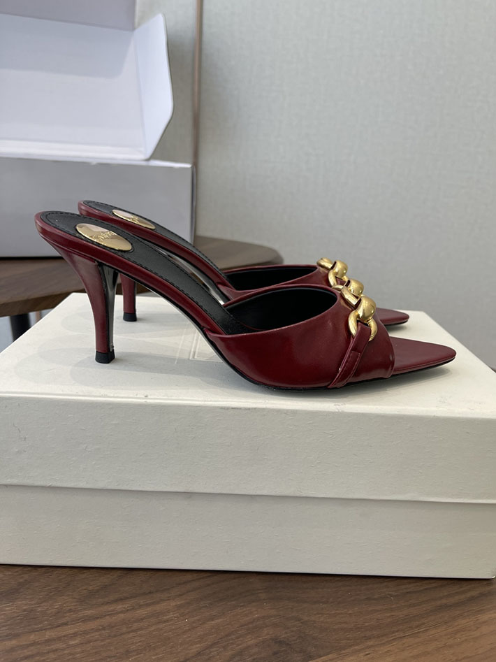 最高級サンローランスーパーコピー YSL 2026 新作 シューズ 靴 レザー 75mm ヒールミュール レッド 2630666 サンダル おしゃれ ブランド - 画像 (2)
