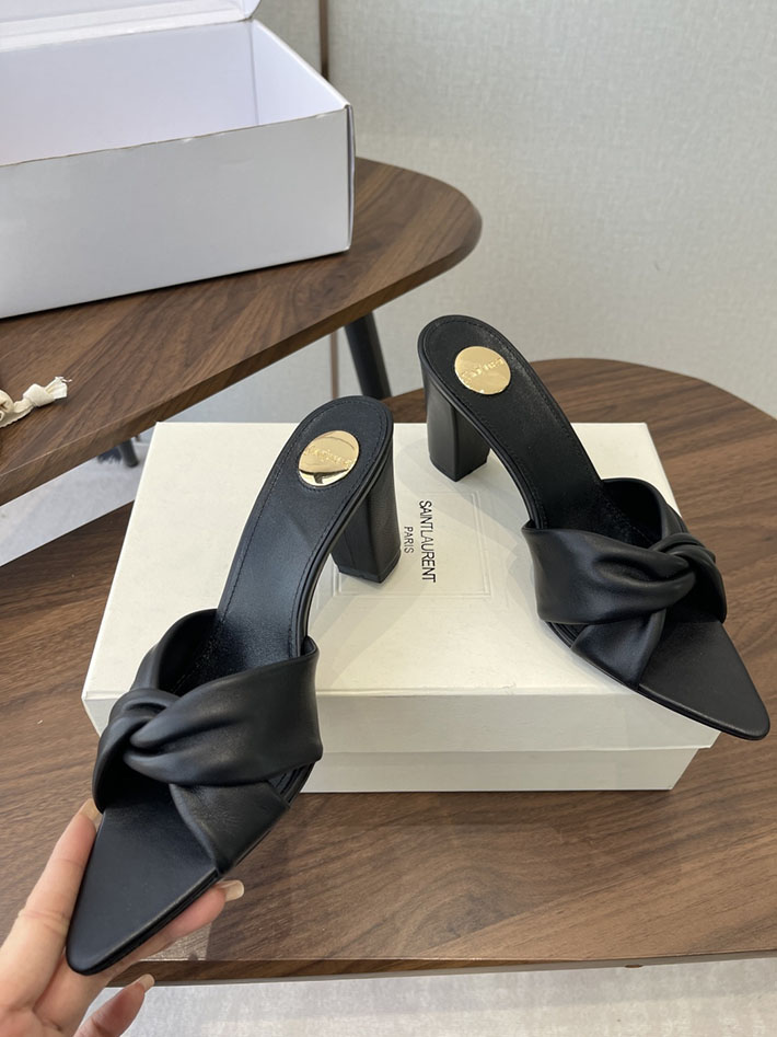 最高級サンローランスーパーコピー YSL 2026 新作 シューズ 靴 レザー 75mm ヒールミュール ブラック 2630668 サンダル おしゃれ 安い - 画像 (7)