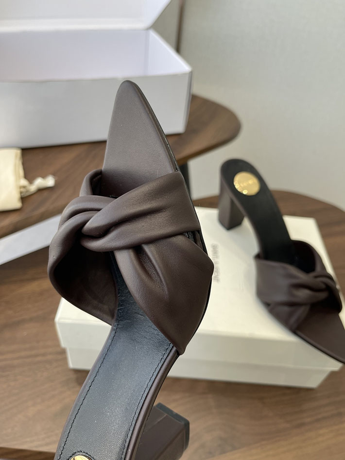 最高級サンローランスーパーコピー YSL 2026 新作 シューズ 靴 レザー 75mm ヒールミュール ワインレッド 2630669 夏用 サンダル レディース おしゃれ - 画像 (6)