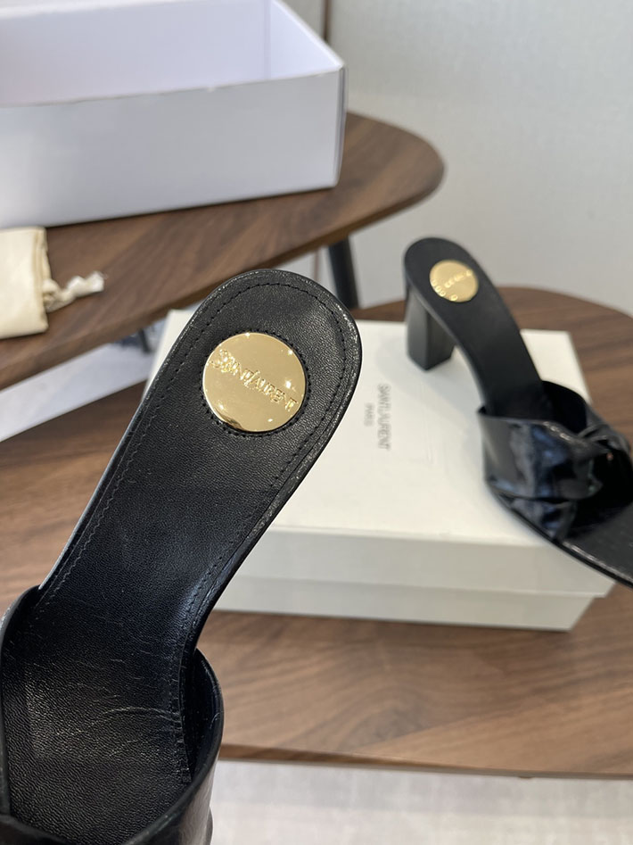 最高級サンローランスーパーコピー YSL 2026 新作 シューズ 靴 レザー 75mm ヒールミュール ブラック 2630670 夏サンダル レディース 人気 - 画像 (6)