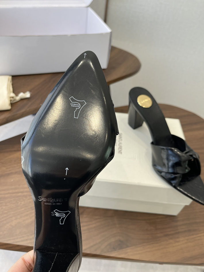 最高級サンローランスーパーコピー YSL 2026 新作 シューズ 靴 レザー 75mm ヒールミュール ブラック 2630670 夏サンダル レディース 人気 - 画像 (4)