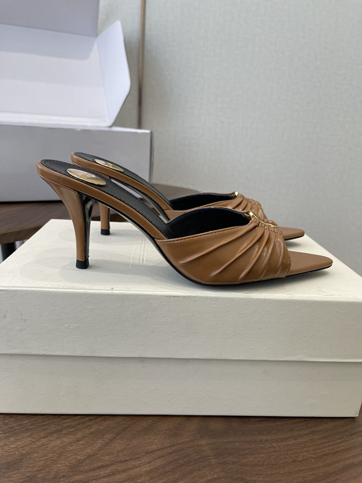 最高級サンローランスーパーコピー YSL 2026 新作 バビロン ミュール スムースレザー シューズ ブラウン 2630673 夏 サンダル ヒール - 画像 (2)