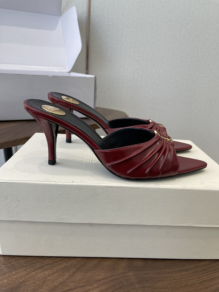 最高級サンローランスーパーコピー YSL 2026 新作 バビロン ミュール スムースレザー シューズ ワインレッド 2630674 ヒール サンダル 歩きやすい - 画像 (2)