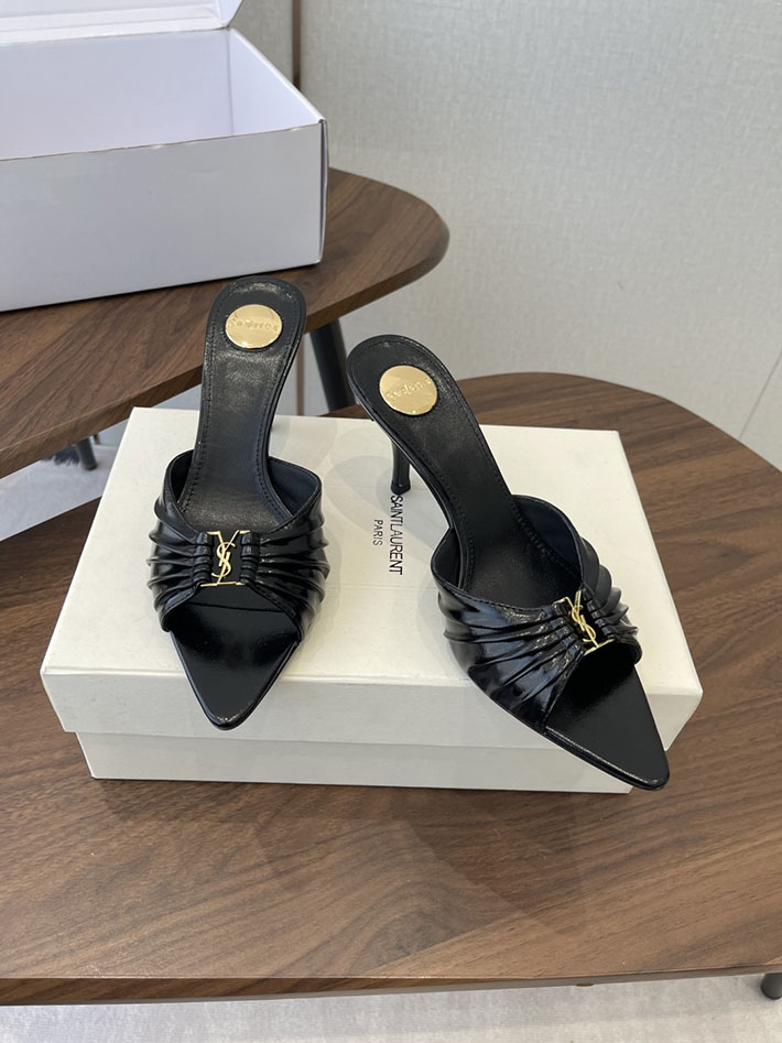 最高級サンローランスーパーコピー YSL 2026 新作 バビロン ミュール スムースレザー シューズ ブラック 2630675 ヒール サンダル 歩きやすい ブランド - 画像 (9)