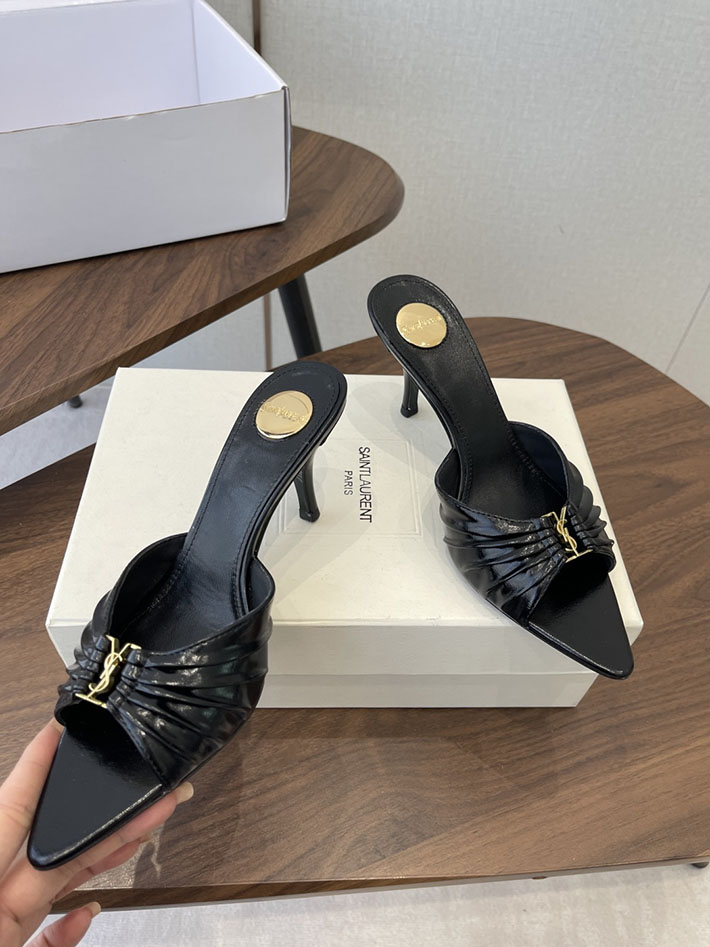 最高級サンローランスーパーコピー YSL 2026 新作 バビロン ミュール スムースレザー シューズ ブラック 2630675 ヒール サンダル 歩きやすい ブランド - 画像 (8)