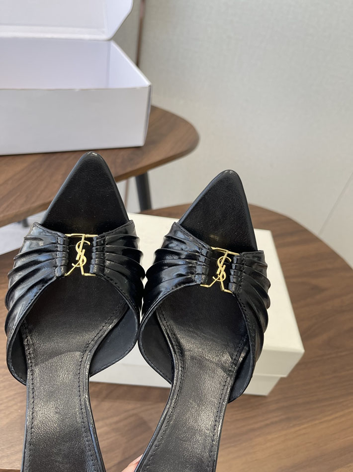 最高級サンローランスーパーコピー YSL 2026 新作 バビロン ミュール スムースレザー シューズ ブラック 2630675 ヒール サンダル 歩きやすい ブランド - 画像 (7)