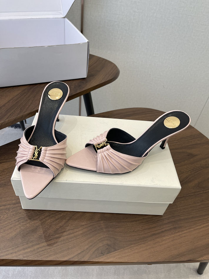 最高級サンローランスーパーコピー YSL 2026 新作 バビロン ミュール スムースレザー シューズ ピンク 2630676 レディース サンダル ヒール - 画像 (9)