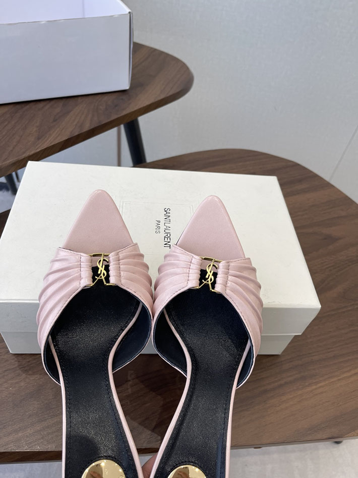 最高級サンローランスーパーコピー YSL 2026 新作 バビロン ミュール スムースレザー シューズ ピンク 2630676 レディース サンダル ヒール - 画像 (8)