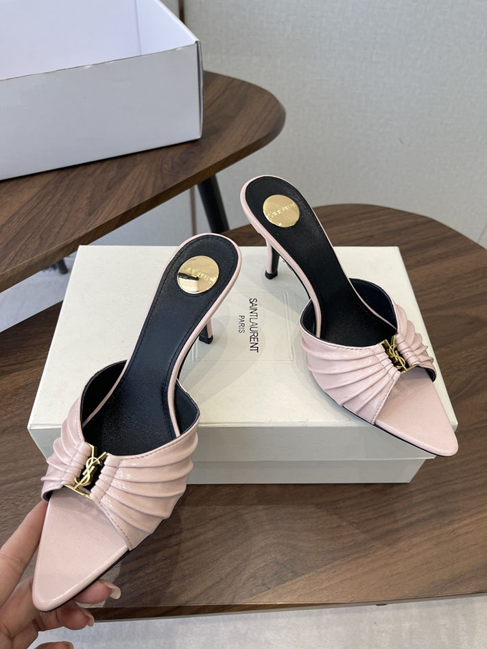 最高級サンローランスーパーコピー YSL 2026 新作 バビロン ミュール スムースレザー シューズ ピンク 2630676 レディース サンダル ヒール - 画像 (7)