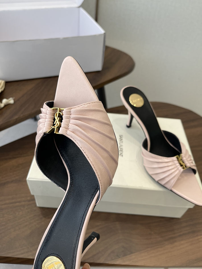 最高級サンローランスーパーコピー YSL 2026 新作 バビロン ミュール スムースレザー シューズ ピンク 2630676 レディース サンダル ヒール - 画像 (6)