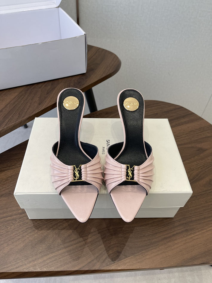 最高級サンローランスーパーコピー YSL 2026 新作 バビロン ミュール スムースレザー シューズ ピンク 2630676 レディース サンダル ヒール - 画像 (3)