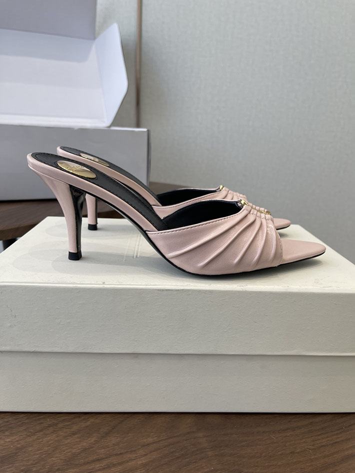 最高級サンローランスーパーコピー YSL 2026 新作 バビロン ミュール スムースレザー シューズ ピンク 2630676 レディース サンダル ヒール - 画像 (2)