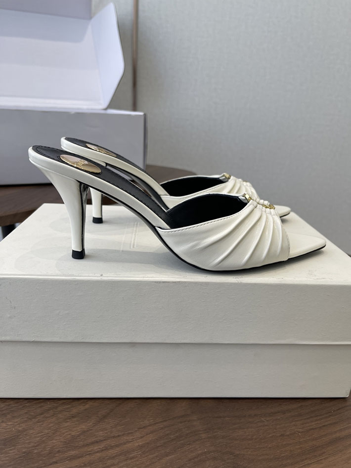 最高級サンローランスーパーコピー YSL 2026 新作 バビロン ミュール スムースレザー シューズ ホワイト 2630677 サンダル ヒール 可愛い - 画像 (2)