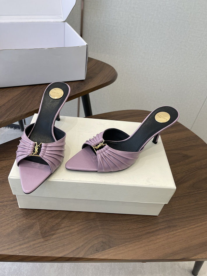 最高級サンローランスーパーコピー YSL 2026 新作 バビロン ミュール スムースレザー シューズ ピンク 2630679 ヒール サンダル おしゃれ - 画像 (9)