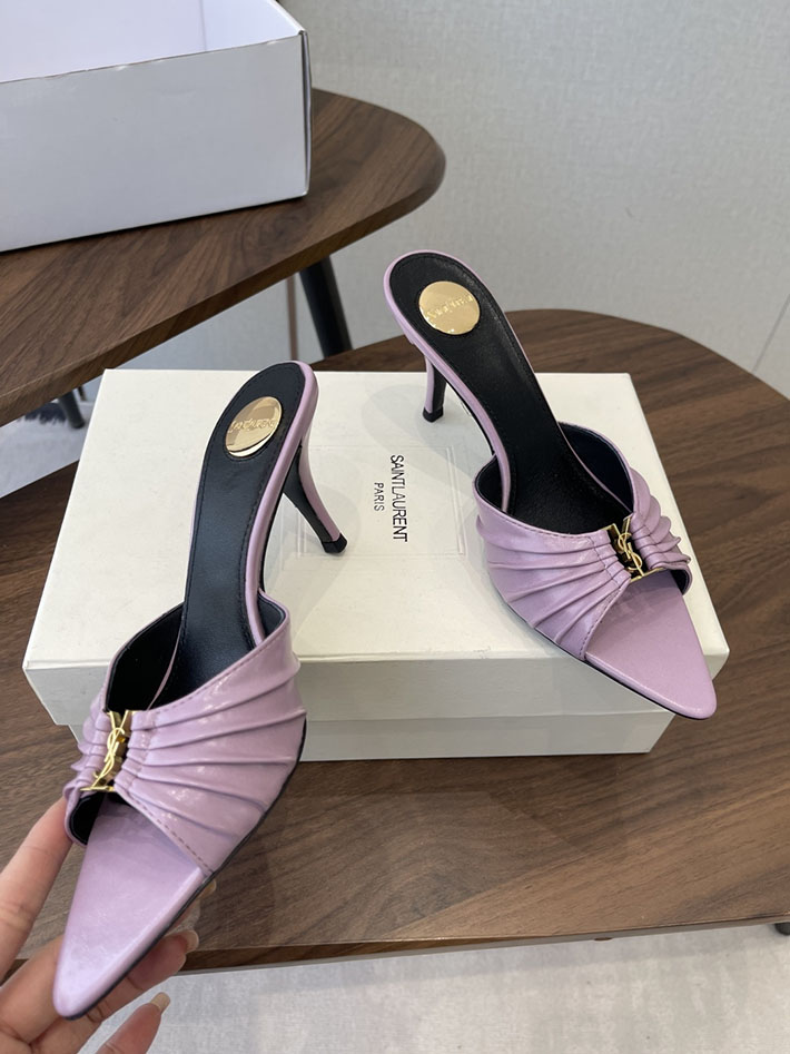 最高級サンローランスーパーコピー YSL 2026 新作 バビロン ミュール スムースレザー シューズ ピンク 2630679 ヒール サンダル おしゃれ - 画像 (7)