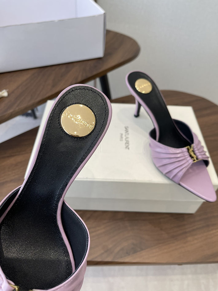 最高級サンローランスーパーコピー YSL 2026 新作 バビロン ミュール スムースレザー シューズ ピンク 2630679 ヒール サンダル おしゃれ - 画像 (5)