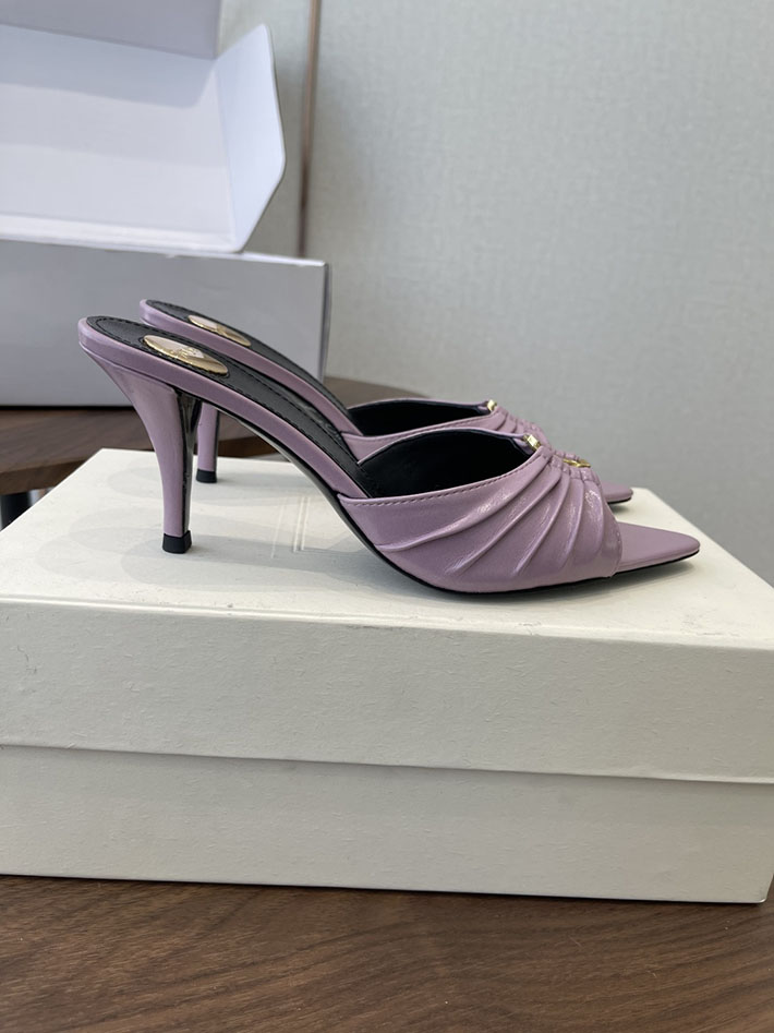 最高級サンローランスーパーコピー YSL 2026 新作 バビロン ミュール スムースレザー シューズ ピンク 2630679 ヒール サンダル おしゃれ - 画像 (2)