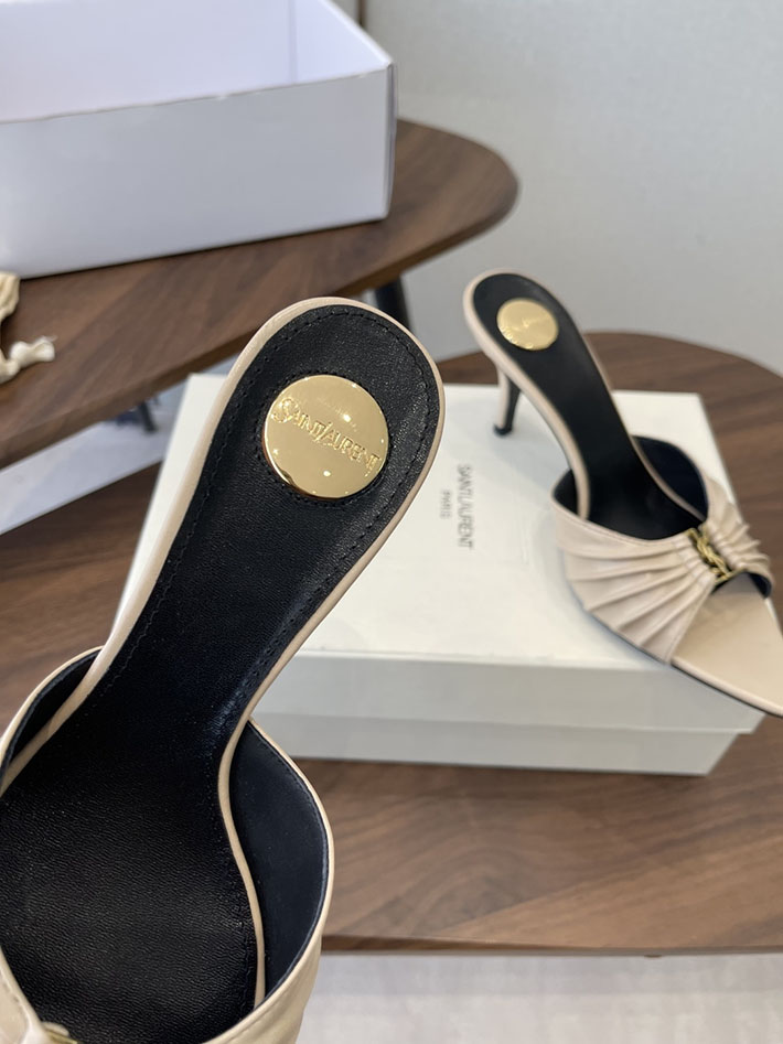 最高級サンローランスーパーコピー YSL 2026 新作 バビロン ミュール スムースレザー シューズ ベージュ 2630680 ミュール サンダル ヒール - 画像 (6)