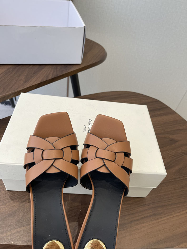 最高級サンローランスーパーコピー YSL 2026 新作 Pre-Loved サンダル レディース ヒール高め ブラウン 2630689 ヒール 可愛い ブランド - 画像 (7)