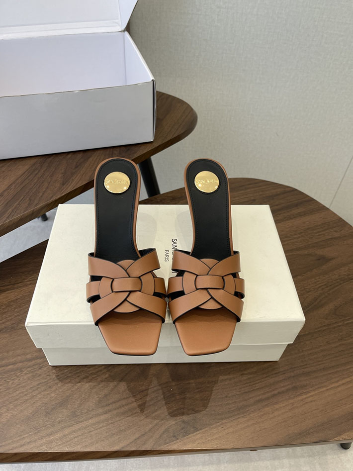 最高級サンローランスーパーコピー YSL 2026 新作 Pre-Loved サンダル レディース ヒール高め ブラウン 2630689 ヒール 可愛い ブランド - 画像 (3)