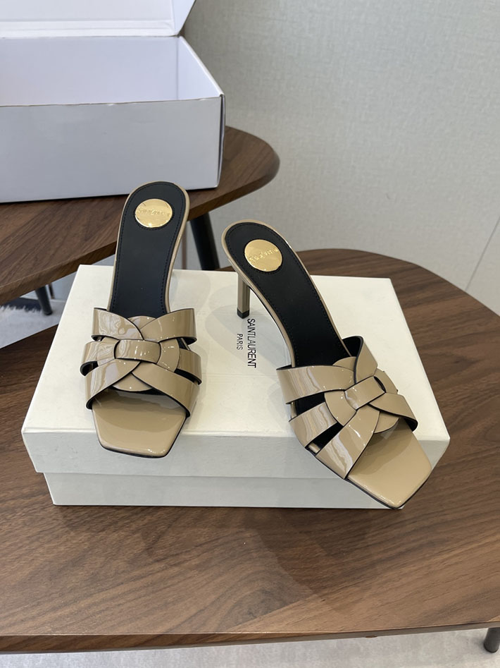 最高級サンローランスーパーコピー YSL 2026 新作 Pre-Loved サンダル レディース ヒール高め グレー 2630691 ヒール おしゃれ ブランド - 画像 (9)