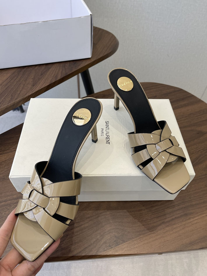 最高級サンローランスーパーコピー YSL 2026 新作 Pre-Loved サンダル レディース ヒール高め グレー 2630691 ヒール おしゃれ ブランド - 画像 (7)