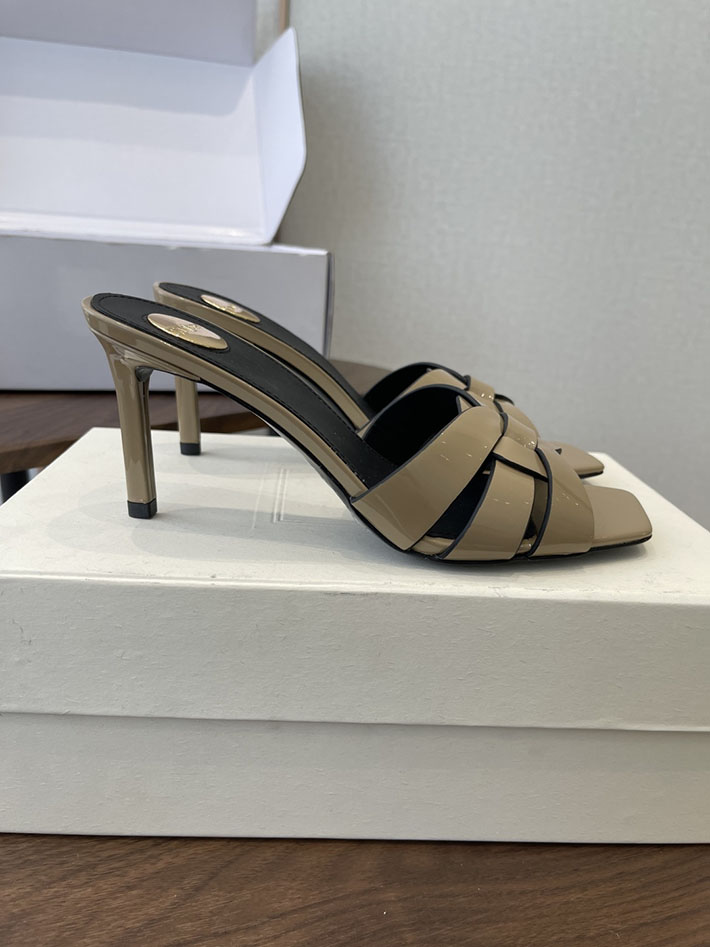 最高級サンローランスーパーコピー YSL 2026 新作 Pre-Loved サンダル レディース ヒール高め グレー 2630691 ヒール おしゃれ ブランド - 画像 (2)