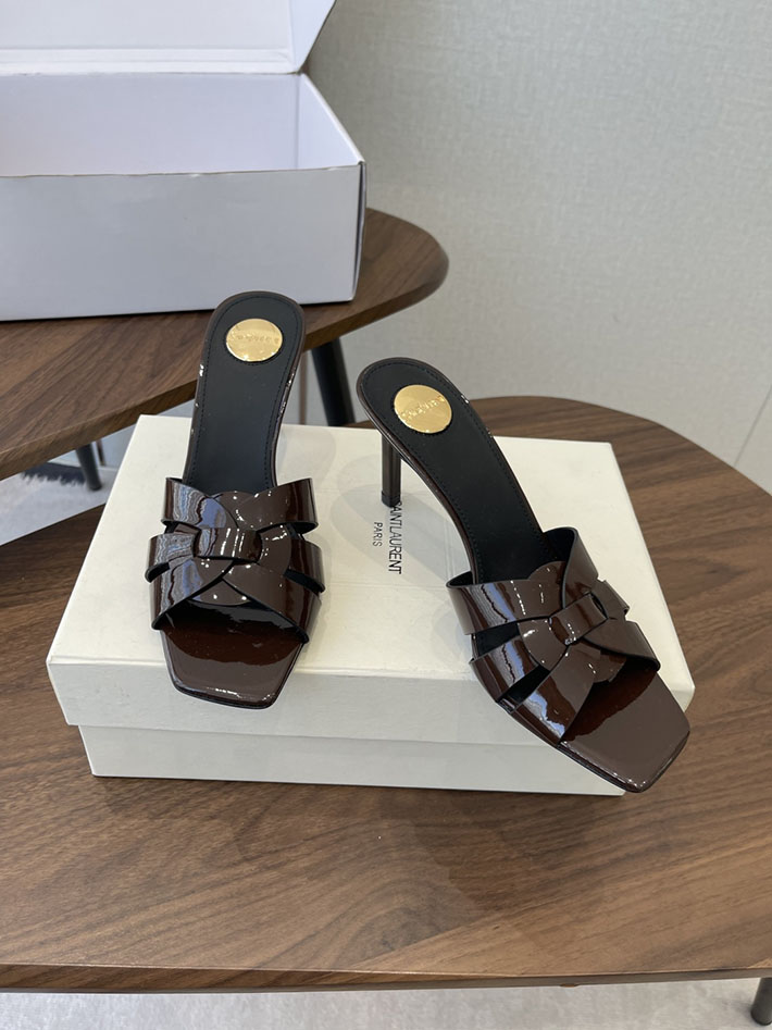最高級サンローランスーパーコピー YSL 2026 新作 Pre-Loved サンダル レディース ヒール高め 茶色 2630694 ヒール レディース 人気 - 画像 (9)