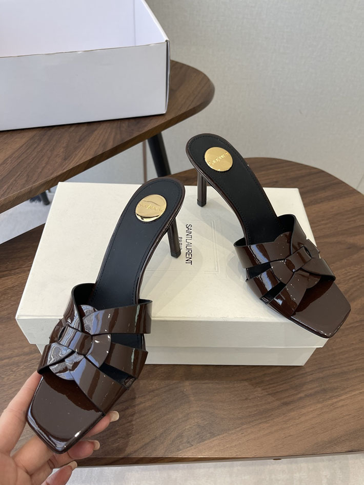 最高級サンローランスーパーコピー YSL 2026 新作 Pre-Loved サンダル レディース ヒール高め 茶色 2630694 ヒール レディース 人気 - 画像 (8)