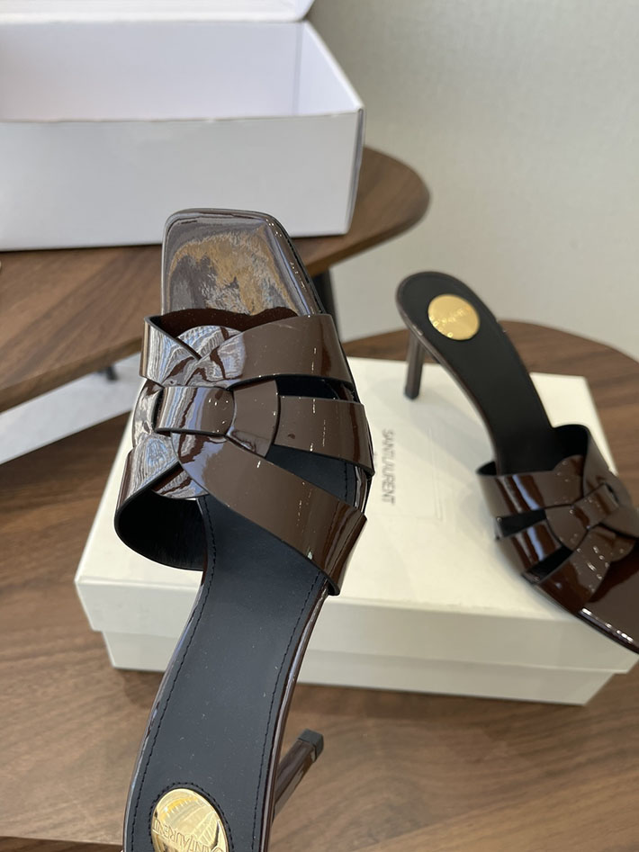 最高級サンローランスーパーコピー YSL 2026 新作 Pre-Loved サンダル レディース ヒール高め 茶色 2630694 ヒール レディース 人気 - 画像 (7)