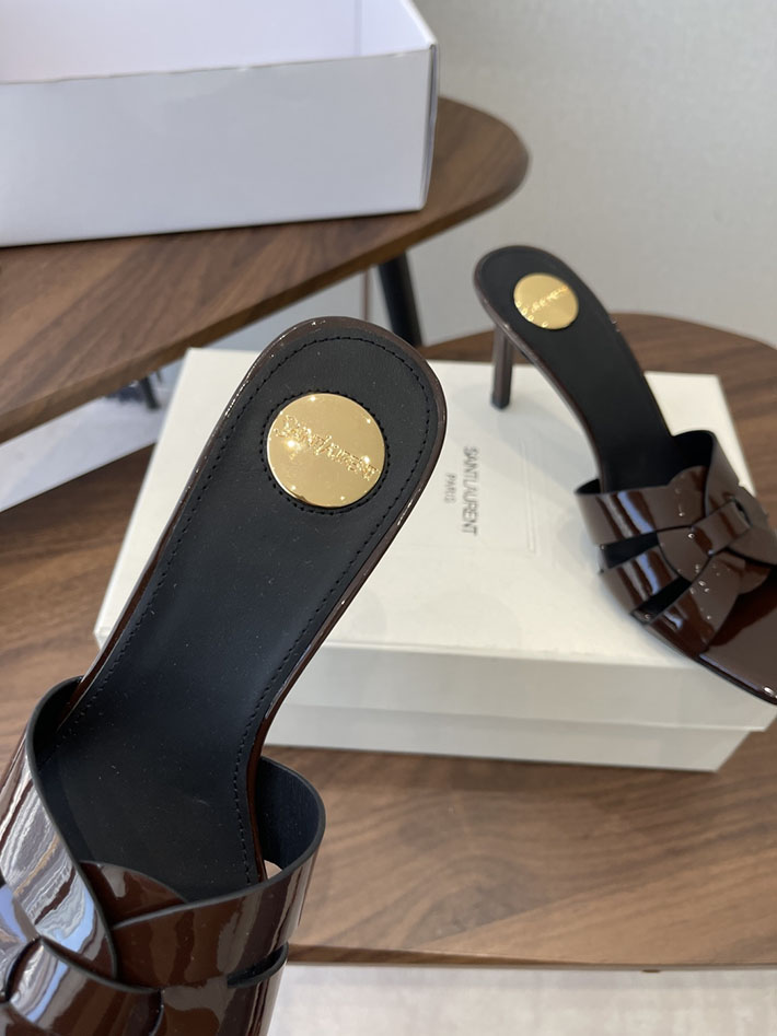 最高級サンローランスーパーコピー YSL 2026 新作 Pre-Loved サンダル レディース ヒール高め 茶色 2630694 ヒール レディース 人気 - 画像 (6)