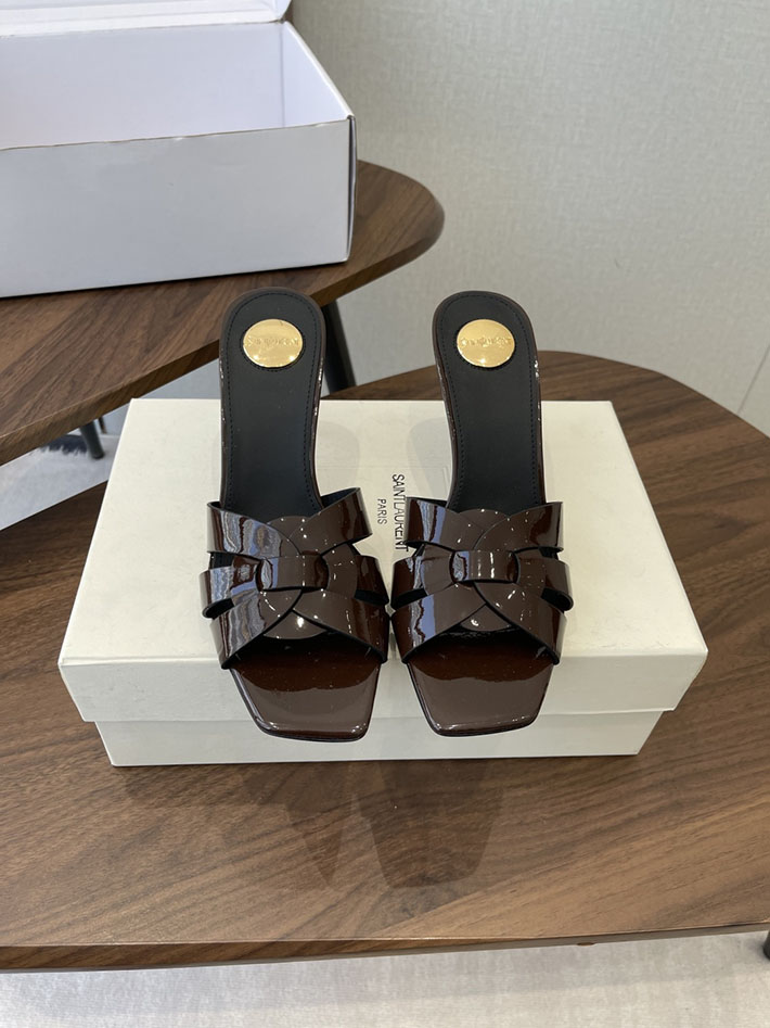 最高級サンローランスーパーコピー YSL 2026 新作 Pre-Loved サンダル レディース ヒール高め 茶色 2630694 ヒール レディース 人気 - 画像 (3)