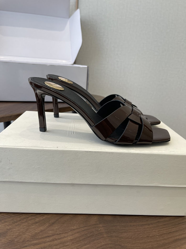 最高級サンローランスーパーコピー YSL 2026 新作 Pre-Loved サンダル レディース ヒール高め 茶色 2630694 ヒール レディース 人気 - 画像 (2)
