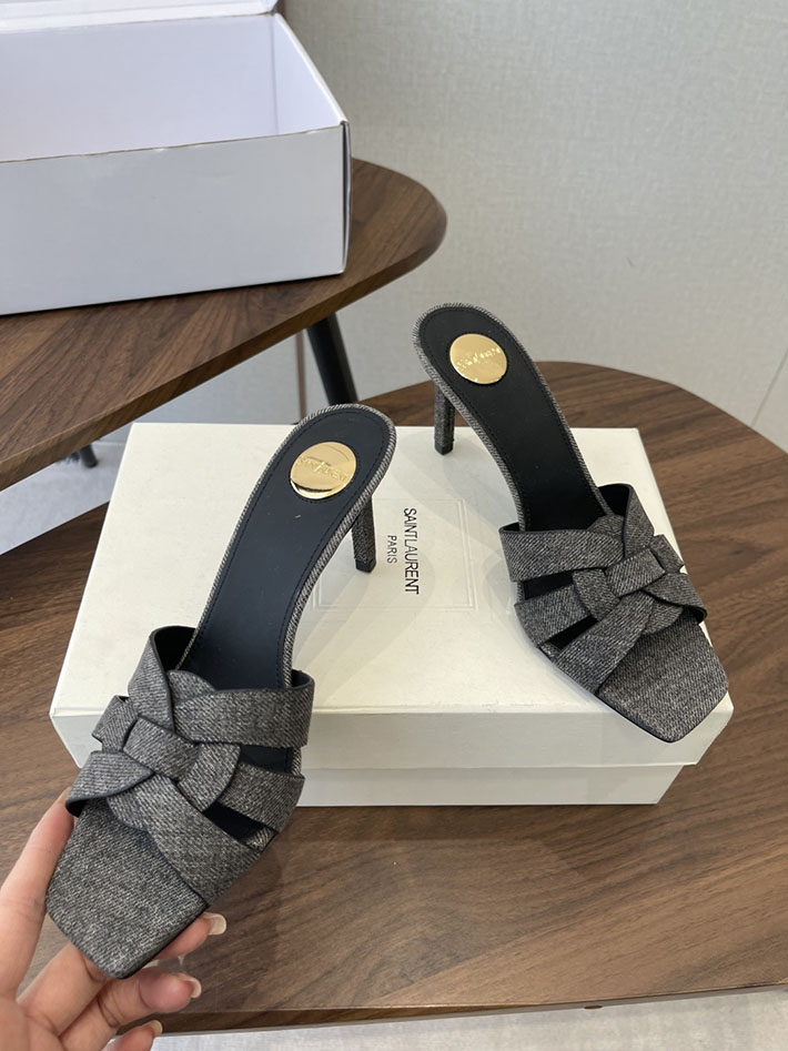 最高級サンローランスーパーコピー YSL 2026 新作 Pre-Loved サンダル レディース ヒール高め グレー 2630696 サンダル レディース 歩きやすい - 画像 (8)