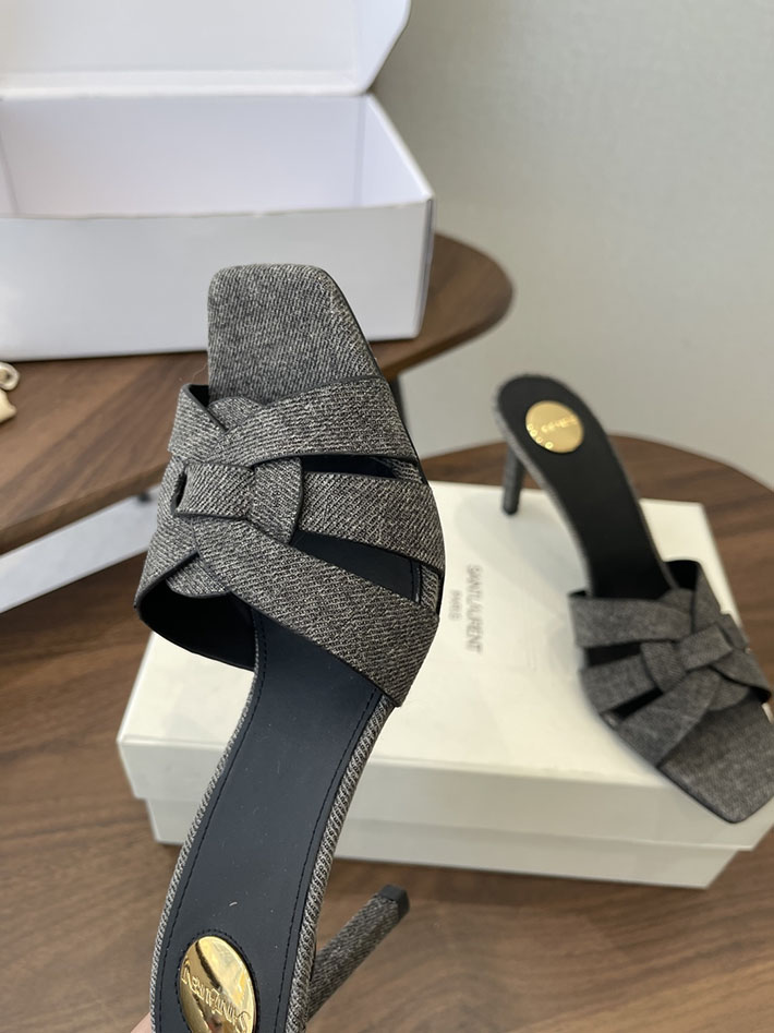 最高級サンローランスーパーコピー YSL 2026 新作 Pre-Loved サンダル レディース ヒール高め グレー 2630696 サンダル レディース 歩きやすい - 画像 (7)