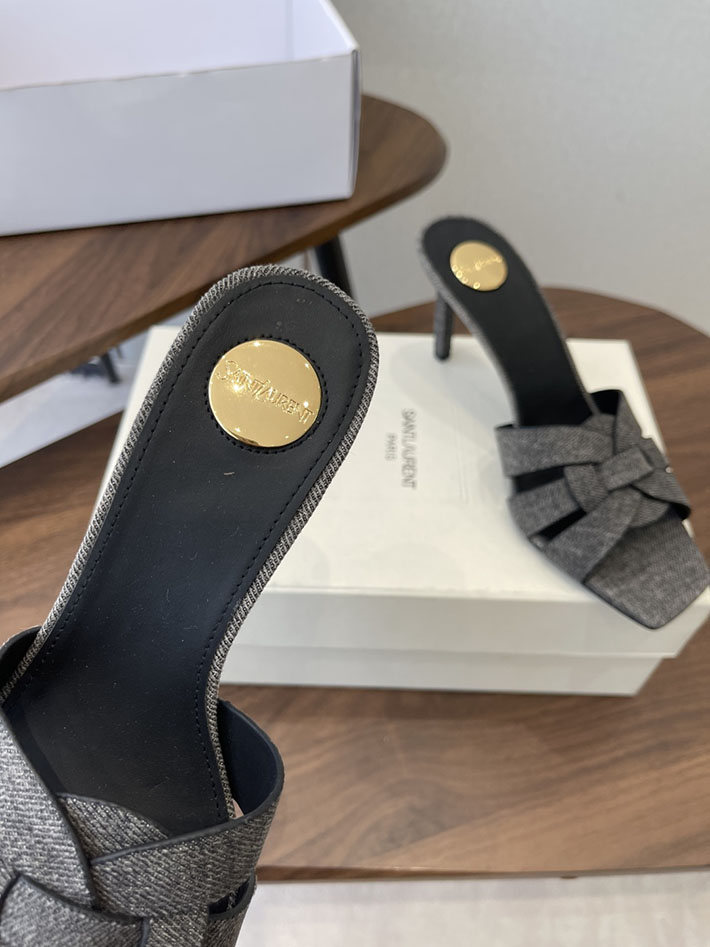 最高級サンローランスーパーコピー YSL 2026 新作 Pre-Loved サンダル レディース ヒール高め グレー 2630696 サンダル レディース 歩きやすい - 画像 (6)