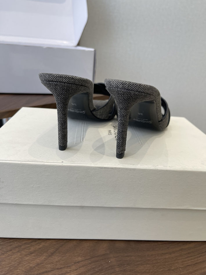 最高級サンローランスーパーコピー YSL 2026 新作 Pre-Loved サンダル レディース ヒール高め グレー 2630696 サンダル レディース 歩きやすい - 画像 (5)