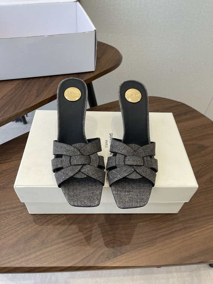 最高級サンローランスーパーコピー YSL 2026 新作 Pre-Loved サンダル レディース ヒール高め グレー 2630696 サンダル レディース 歩きやすい - 画像 (3)
