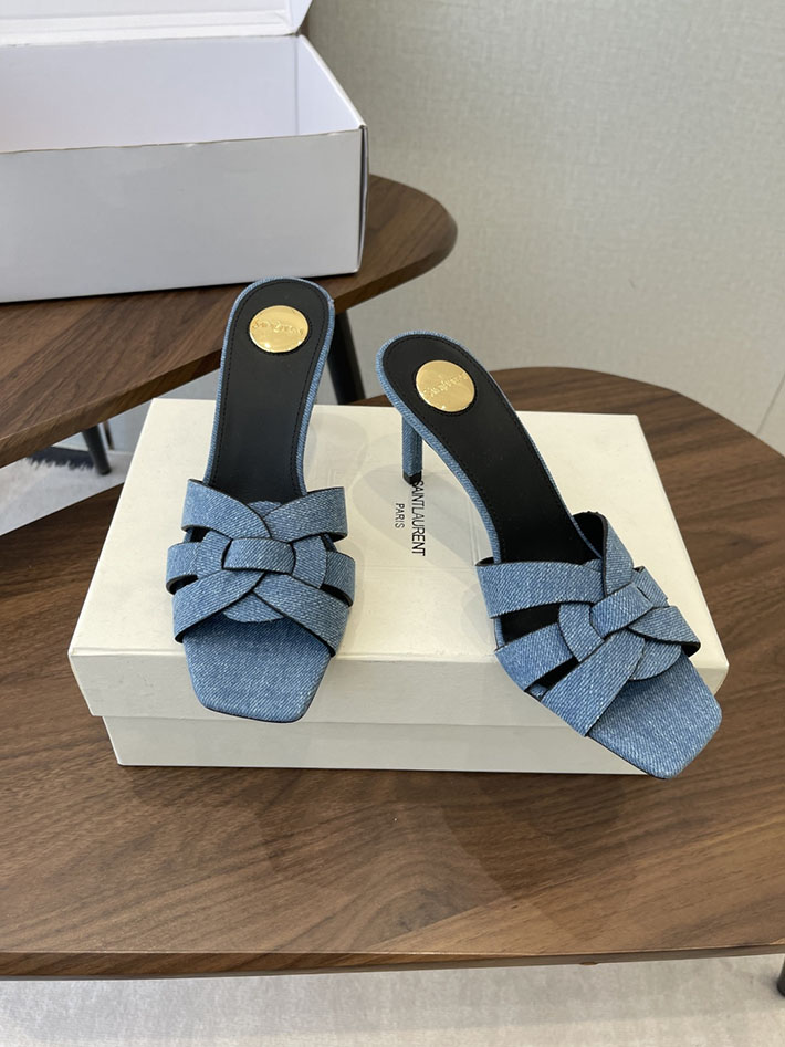 最高級サンローランスーパーコピー YSL 2026 新作 Pre-Loved サンダル レディース ヒール高め ブルー 2630697 サンダル レディース 疲れない - 画像 (9)