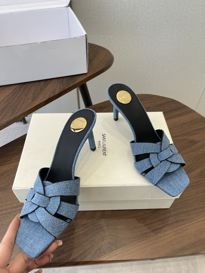最高級サンローランスーパーコピー YSL 2026 新作 Pre-Loved サンダル レディース ヒール高め ブルー 2630697 サンダル レディース 疲れない - 画像 (8)