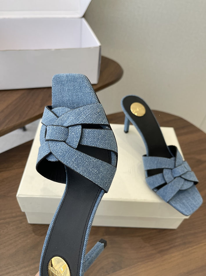 最高級サンローランスーパーコピー YSL 2026 新作 Pre-Loved サンダル レディース ヒール高め ブルー 2630697 サンダル レディース 疲れない - 画像 (7)