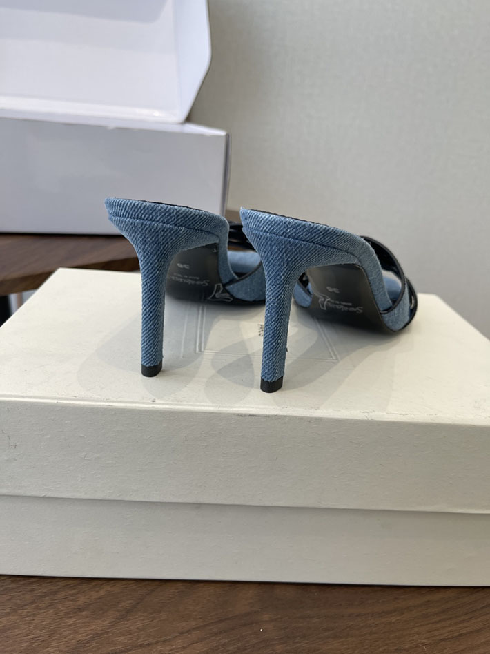 最高級サンローランスーパーコピー YSL 2026 新作 Pre-Loved サンダル レディース ヒール高め ブルー 2630697 サンダル レディース 疲れない - 画像 (5)