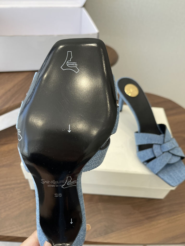 最高級サンローランスーパーコピー YSL 2026 新作 Pre-Loved サンダル レディース ヒール高め ブルー 2630697 サンダル レディース 疲れない - 画像 (4)