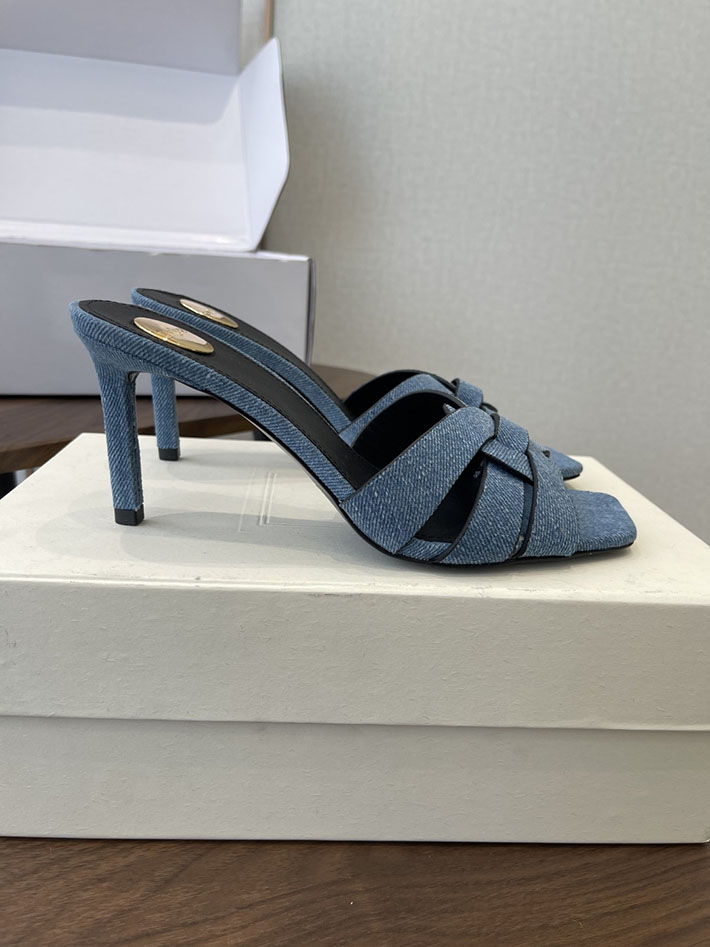 最高級サンローランスーパーコピー YSL 2026 新作 Pre-Loved サンダル レディース ヒール高め ブルー 2630697 サンダル レディース 疲れない - 画像 (2)