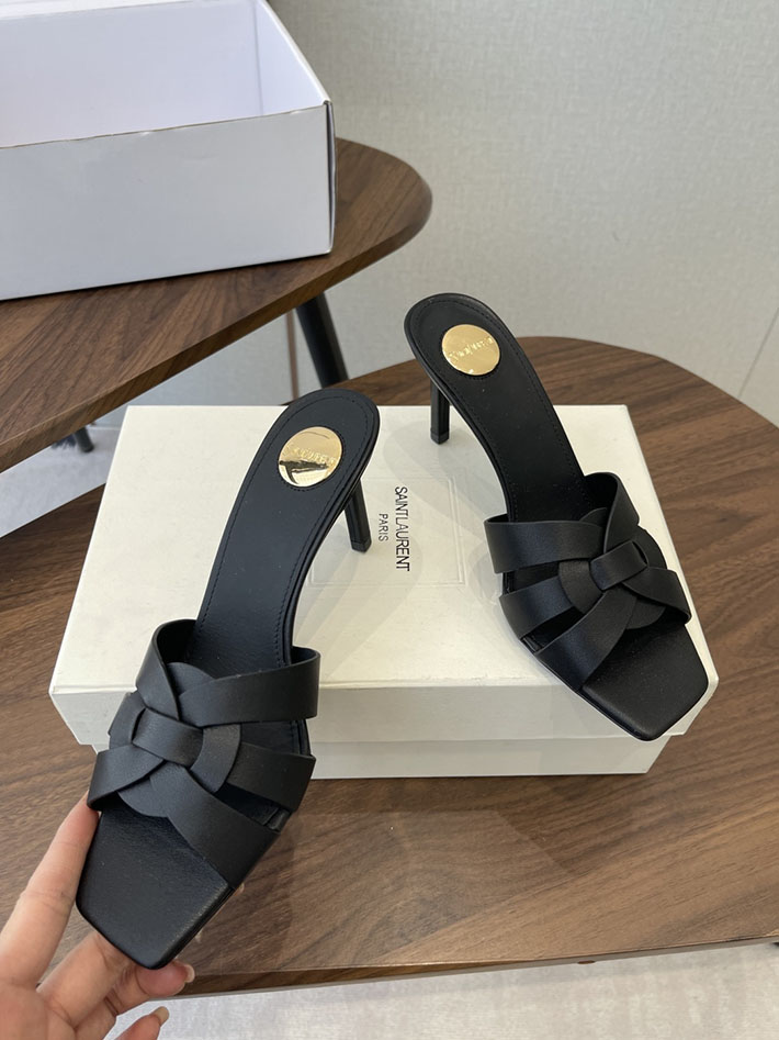 最高級サンローランスーパーコピー YSL 2026 新作 Pre-Loved サンダル レディース ヒール高め ブラック 2630698 サンダル レディース おしゃれ - 画像 (8)