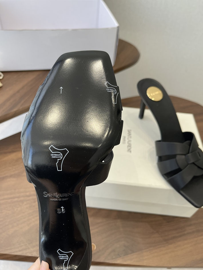 最高級サンローランスーパーコピー YSL 2026 新作 Pre-Loved サンダル レディース ヒール高め ブラック 2630698 サンダル レディース おしゃれ - 画像 (4)