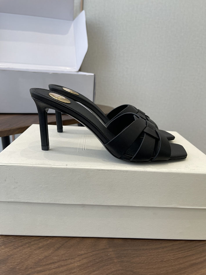 最高級サンローランスーパーコピー YSL 2026 新作 Pre-Loved サンダル レディース ヒール高め ブラック 2630698 サンダル レディース おしゃれ - 画像 (2)