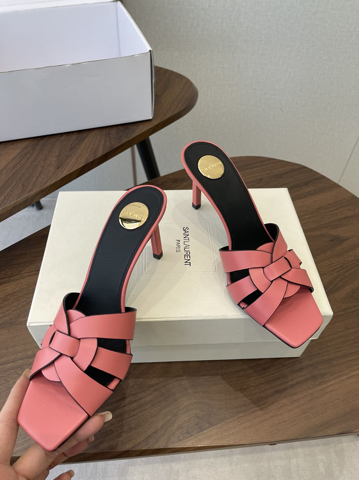 最高級サンローランスーパーコピー YSL 2026 新作 Pre-Loved サンダル レディース ヒール高め ピンク 2630699 サンダル レディース ブランド - 画像 (8)